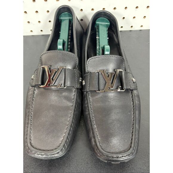 Louis Vuitton Monte Carlo Moccasins  Loafers Black Shoes size 10 - Picture 1 of 15